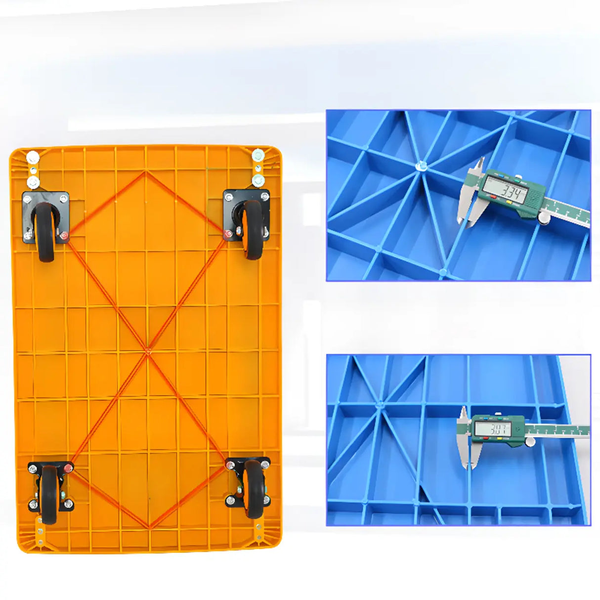 Orange Flat Narrow Width Height Standard Utility Cart Image - 5