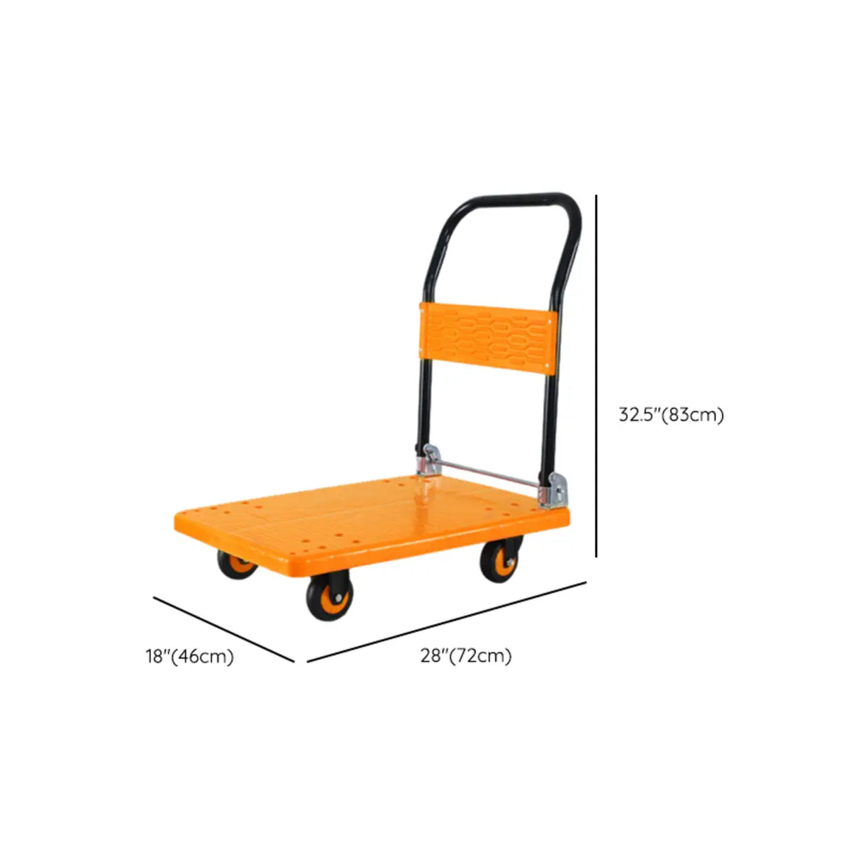 Orange Flat Narrow Width Height Standard Utility Cart Image - 7