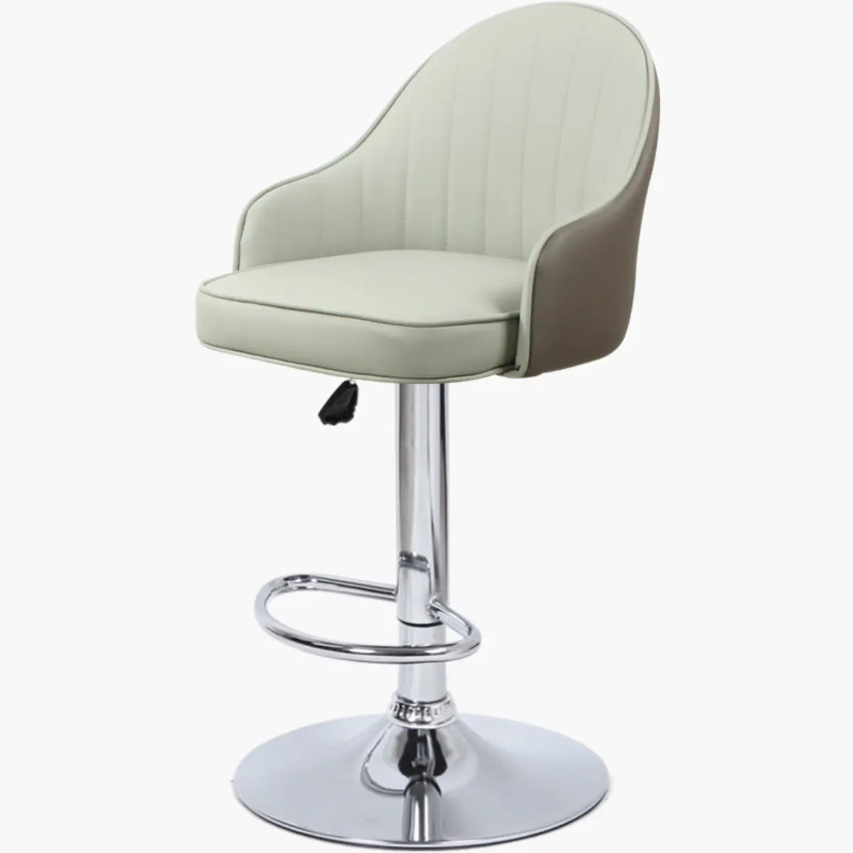 Orange Leather Armrest Adjustable Swivel Bar Stool Image - 17