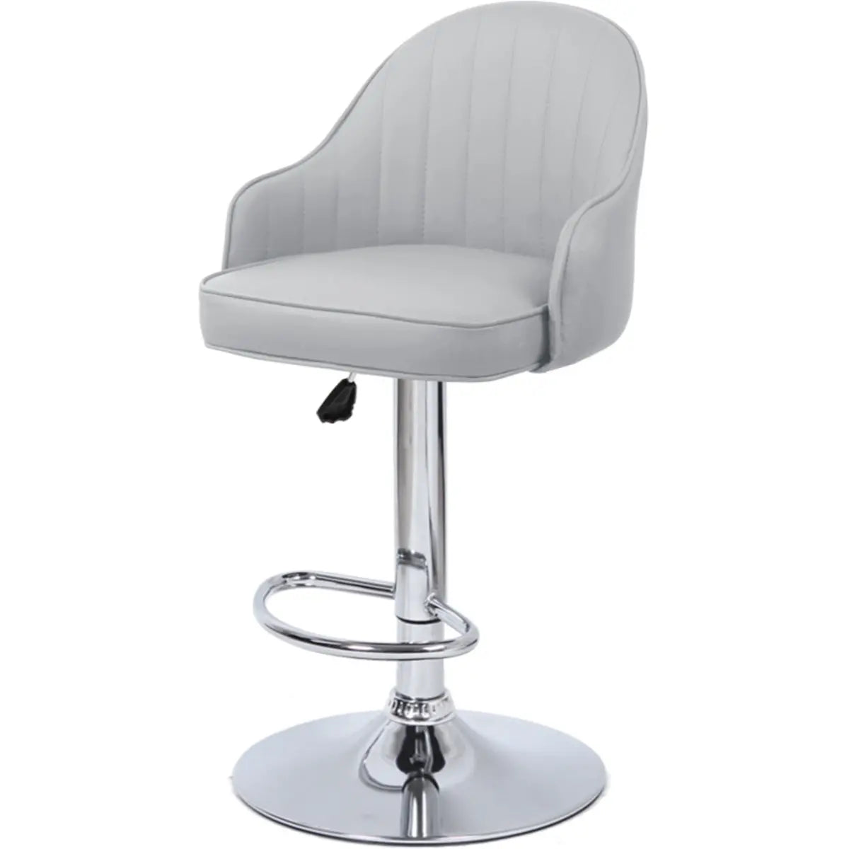 Orange Leather Armrest Adjustable Swivel Bar Stool Image - 19