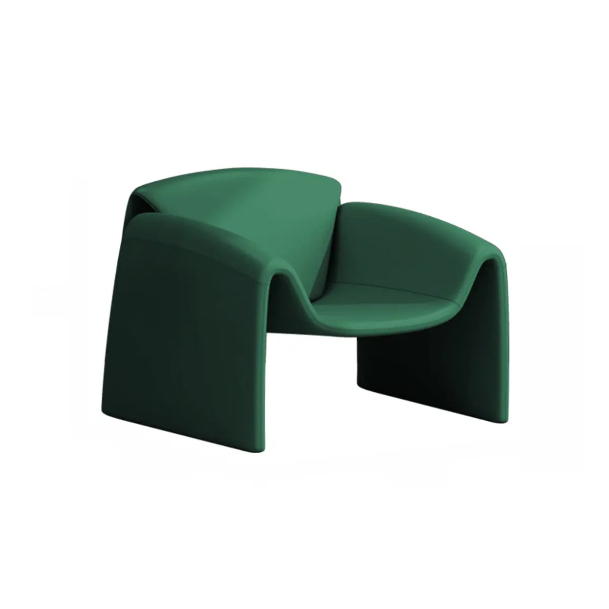 Orange Leather Fixed Back Sled Arm Chair with Pillow Image - 11