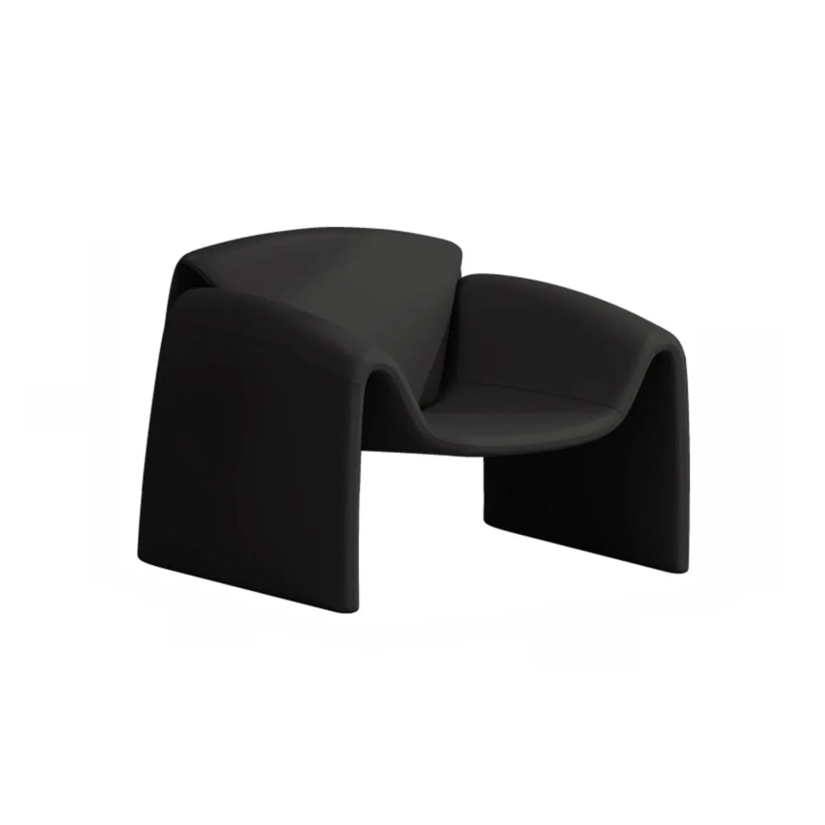 Orange Leather Fixed Back Sled Arm Chair with Pillow Image - 14