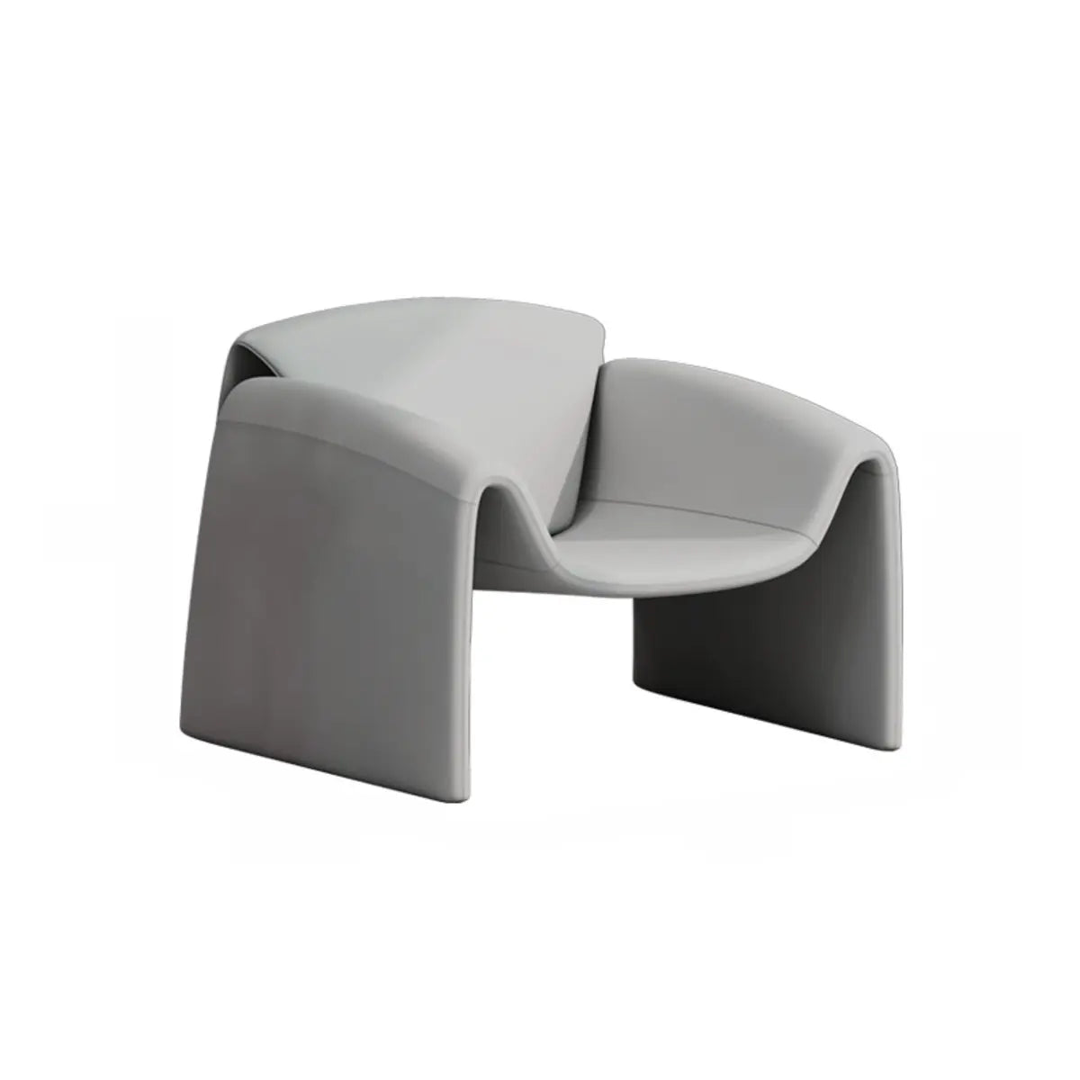 Orange Leather Fixed Back Sled Arm Chair with Pillow Image - 15