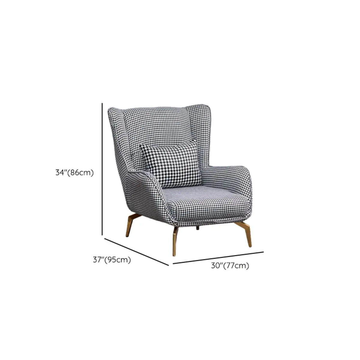 Orange Pillow Back Four Legs Accent Chair with Footrest Image - 41