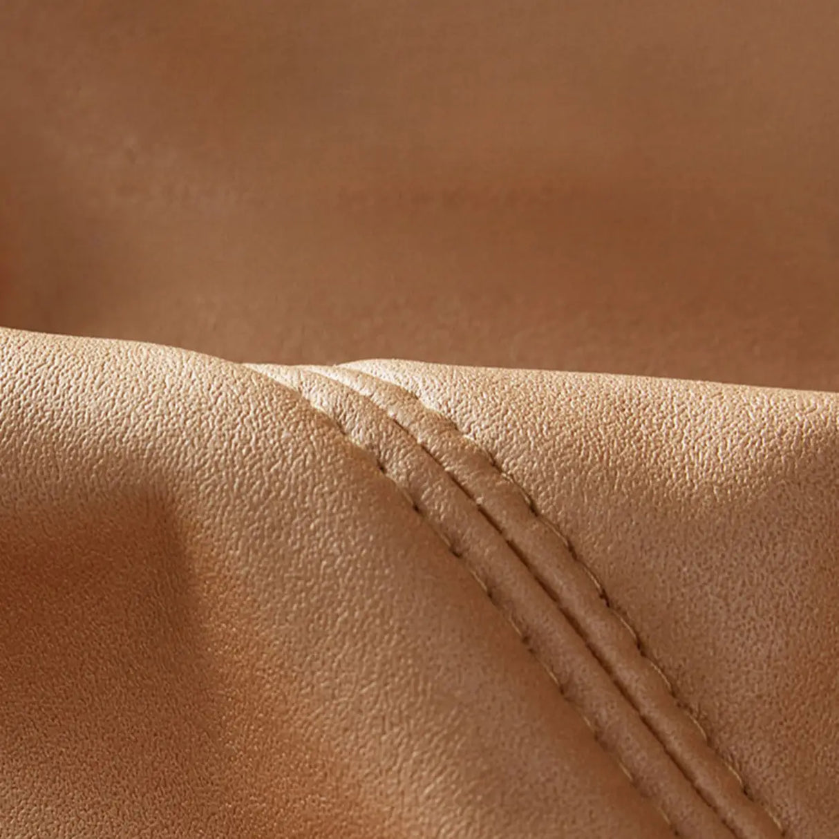 Orange Scratch Resistant Faux Leather Foam Fill Sofa Image - 9