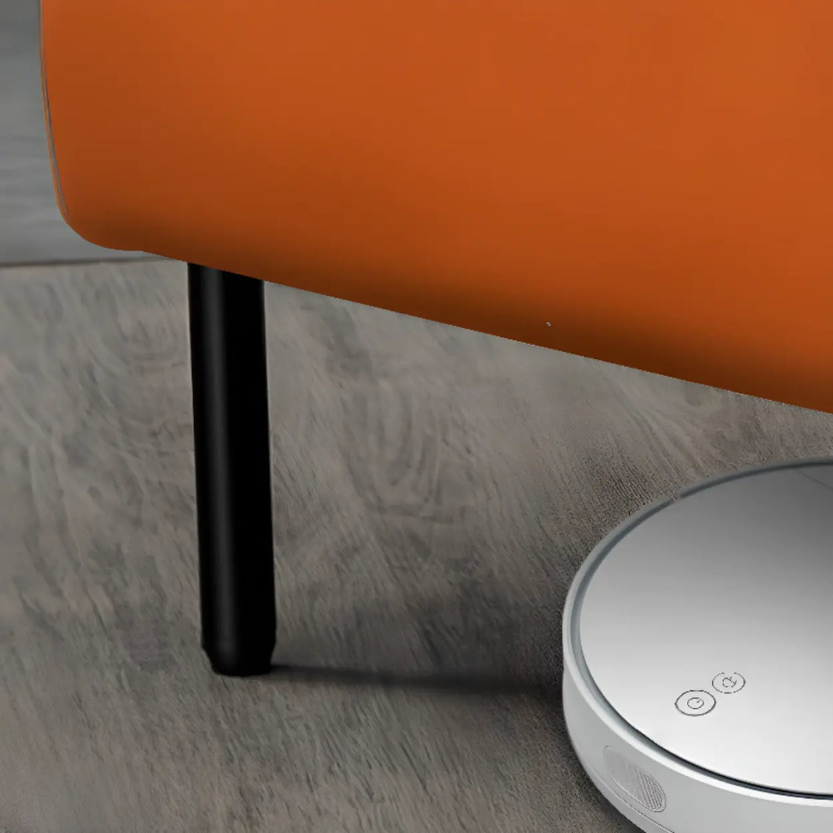 Orange Scratch Resistant Leather Pillow Back Sofa Image - 17