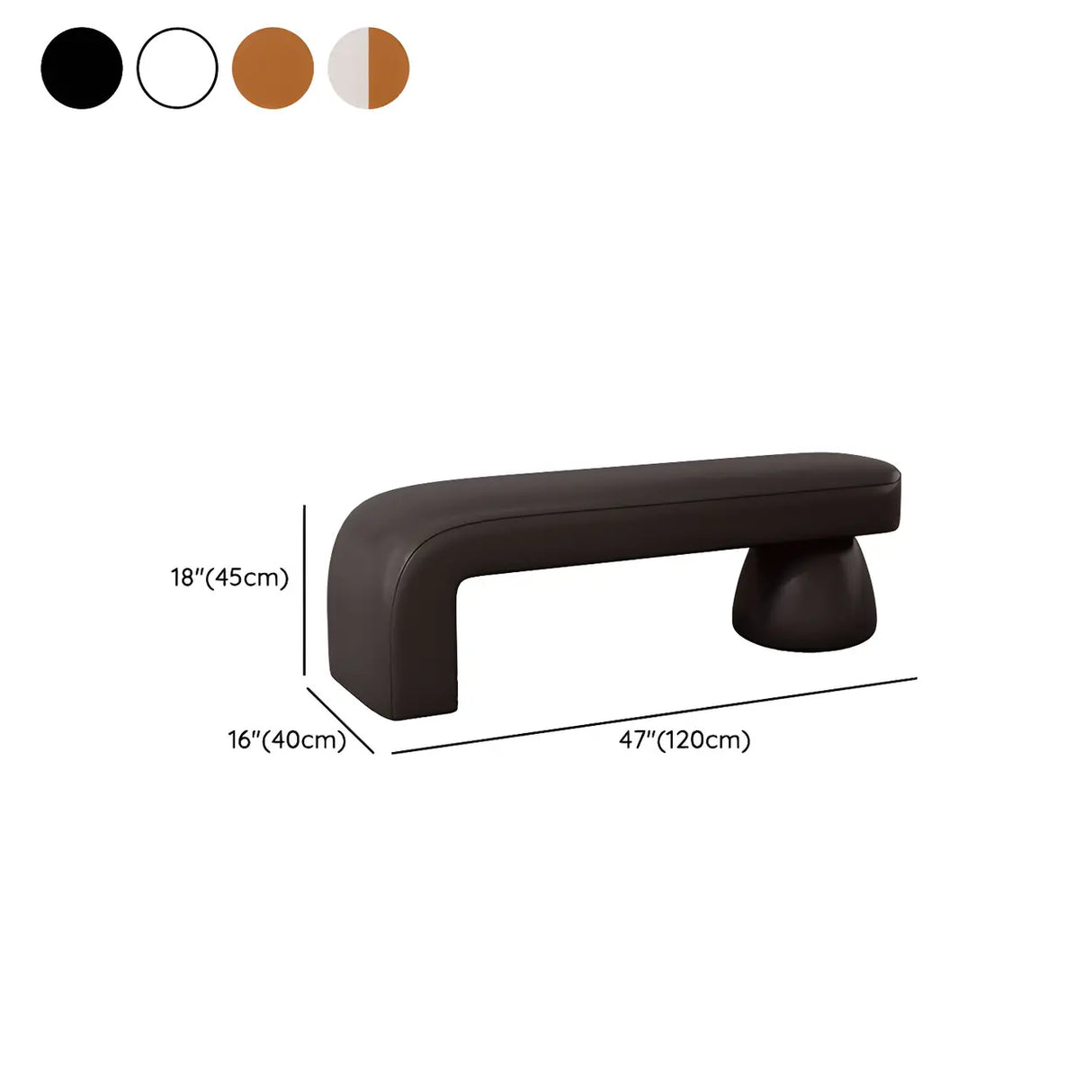 Orange Sherpa Upholstered Short Height Bedroom Bench Image - 13