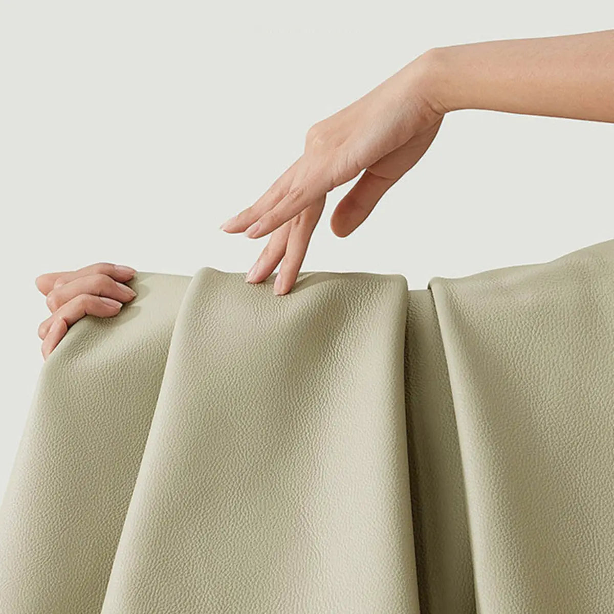 Orange Stain Resistant Nappa Leather 4 Legs Arm Chair Image - 2