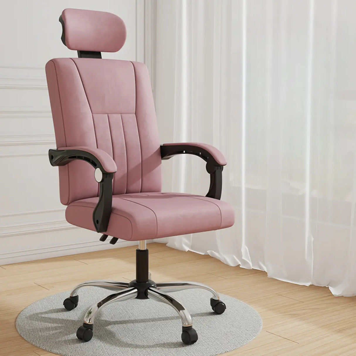 Orange Swivel Recliner Adjustable Ergonomic Office Chair Image - 15