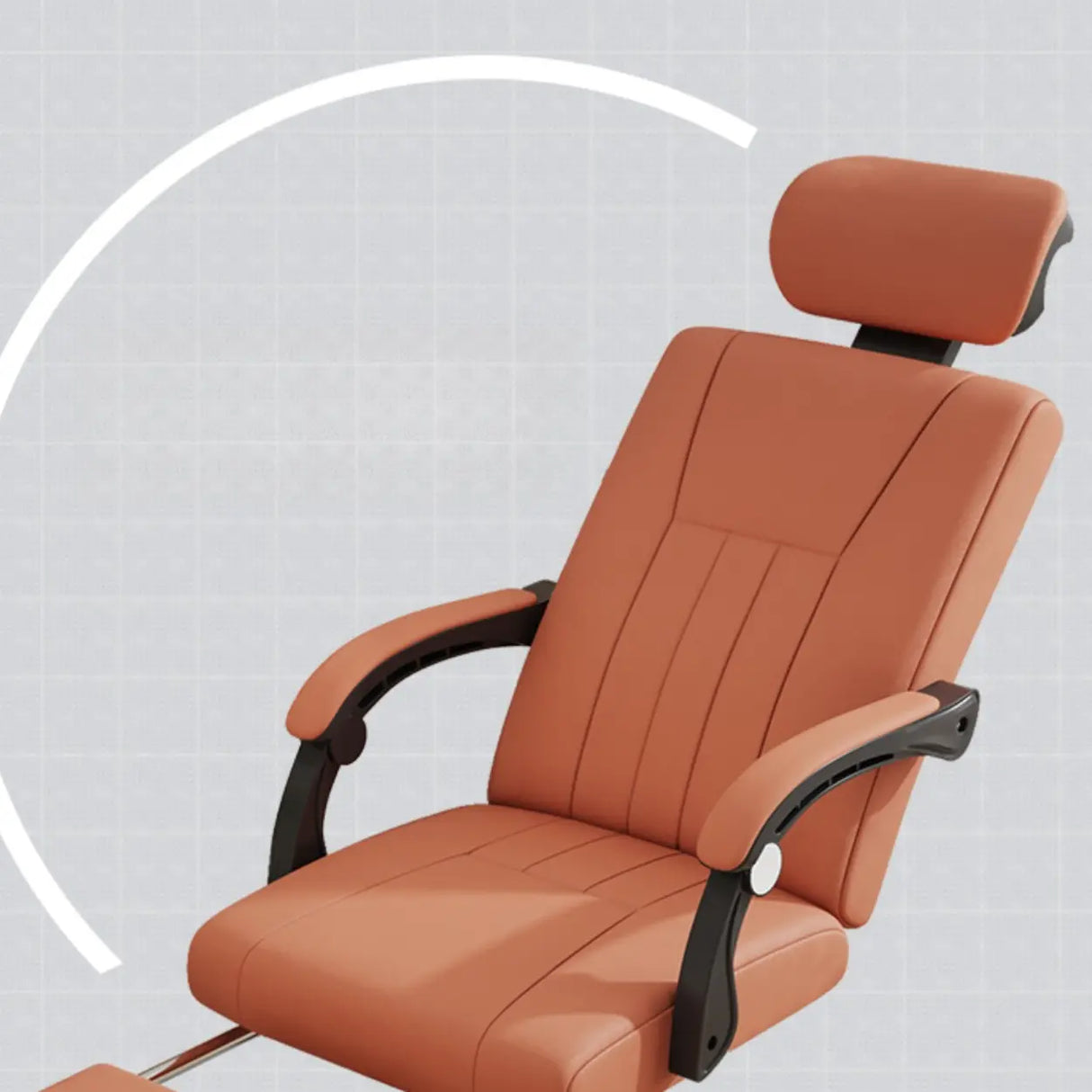 Orange Swivel Recliner Adjustable Ergonomic Office Chair Image - 17