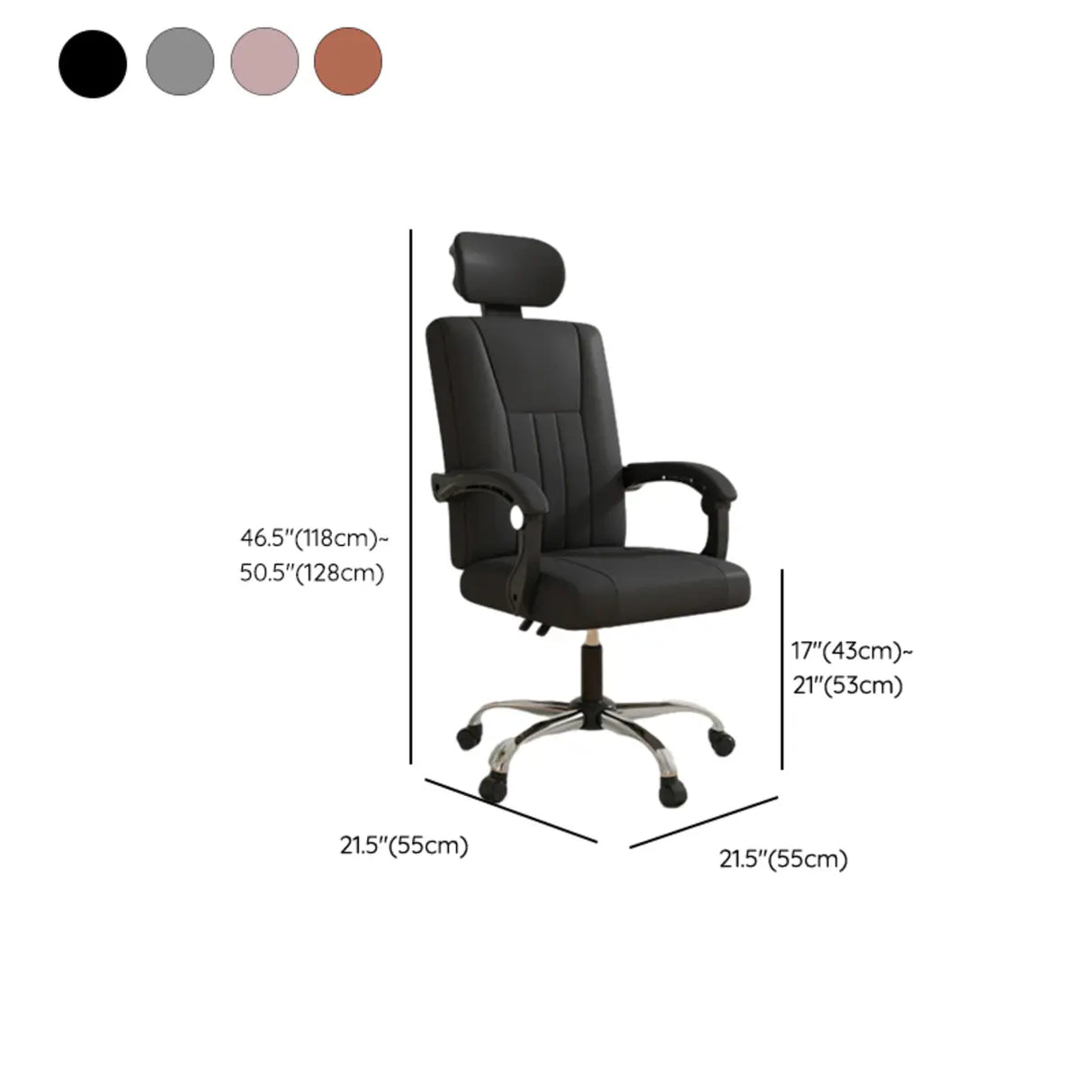 Orange Swivel Recliner Adjustable Ergonomic Office Chair Image - 19