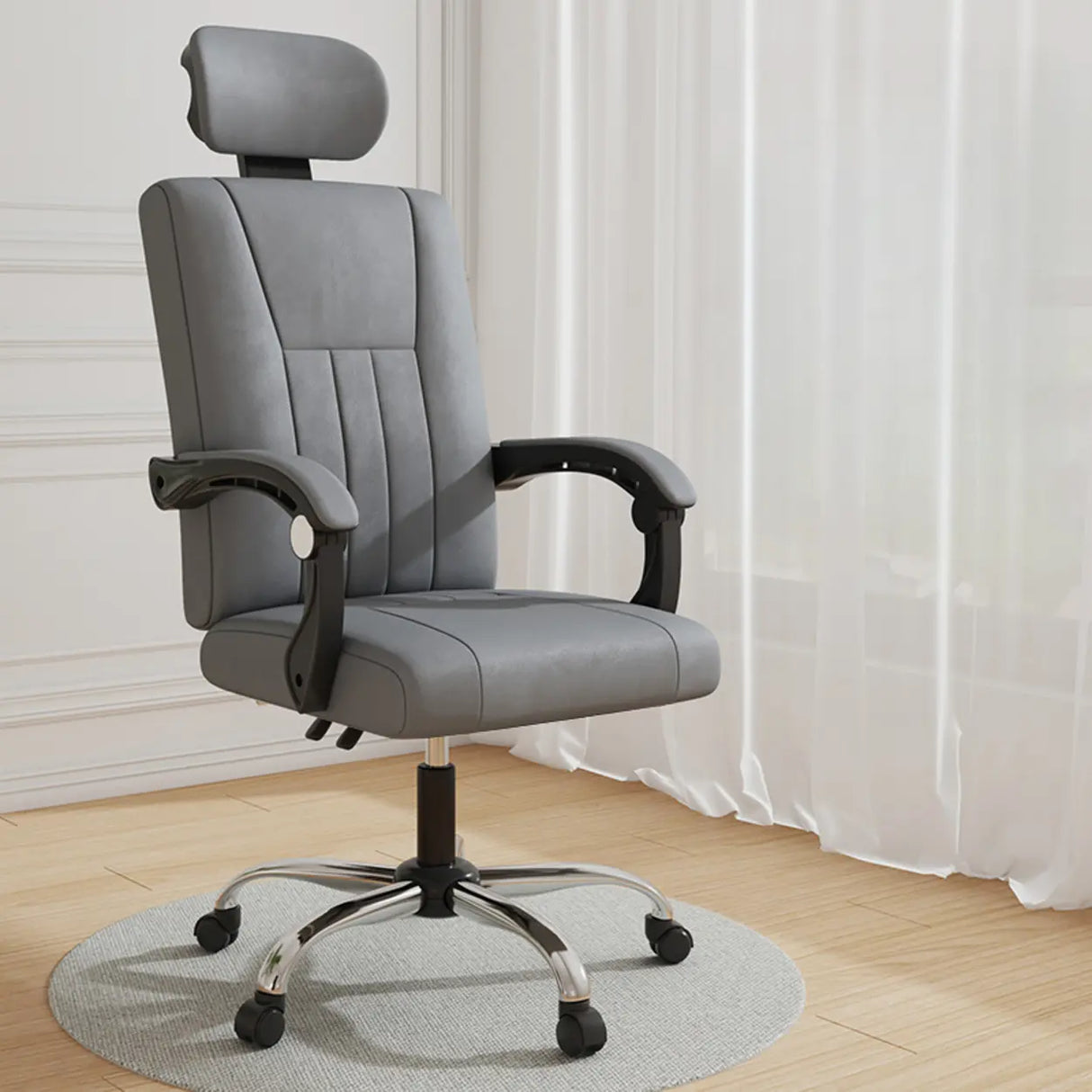 Orange Swivel Recliner Adjustable Ergonomic Office Chair Image - 4