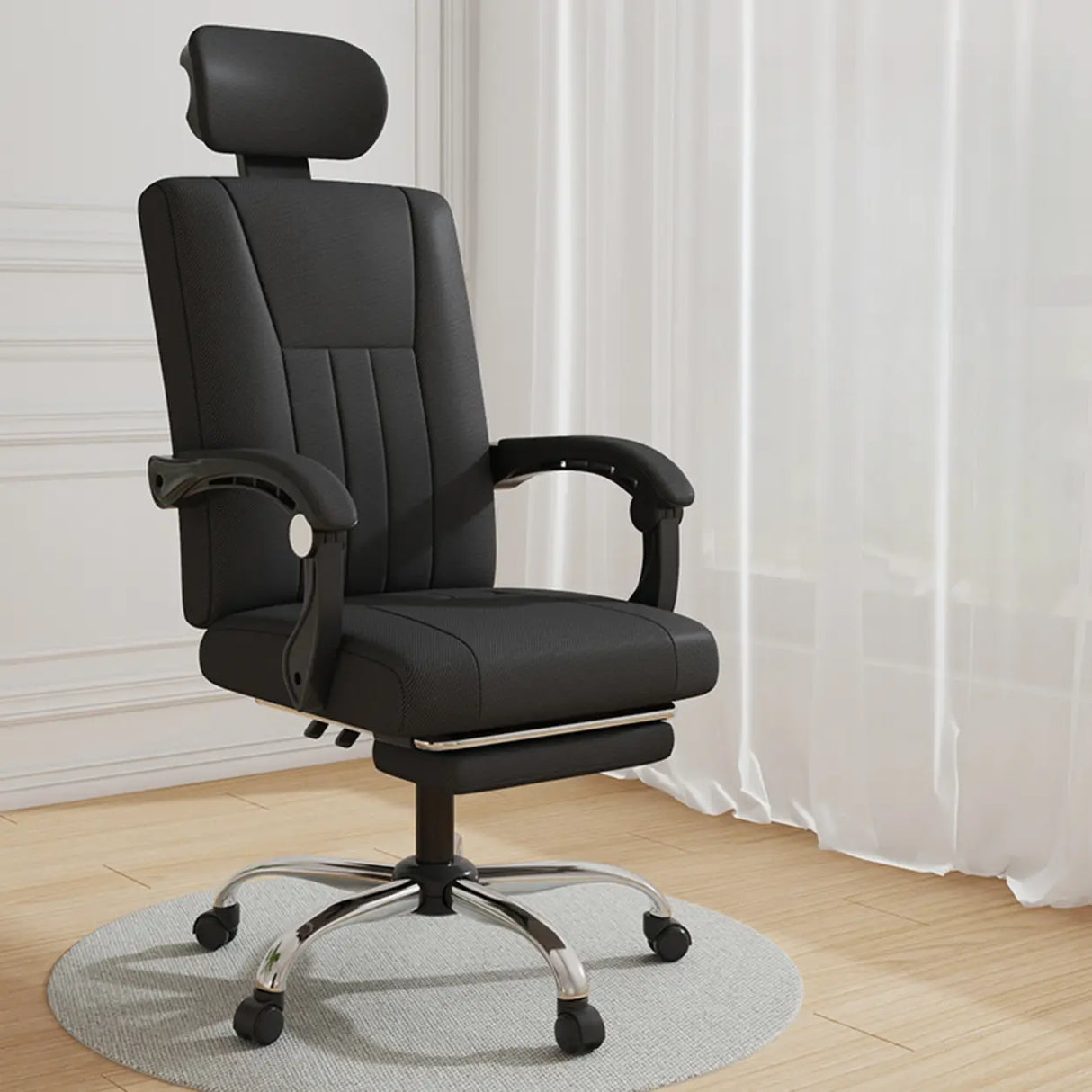 Orange Swivel Recliner Adjustable Ergonomic Office Chair Image - 5