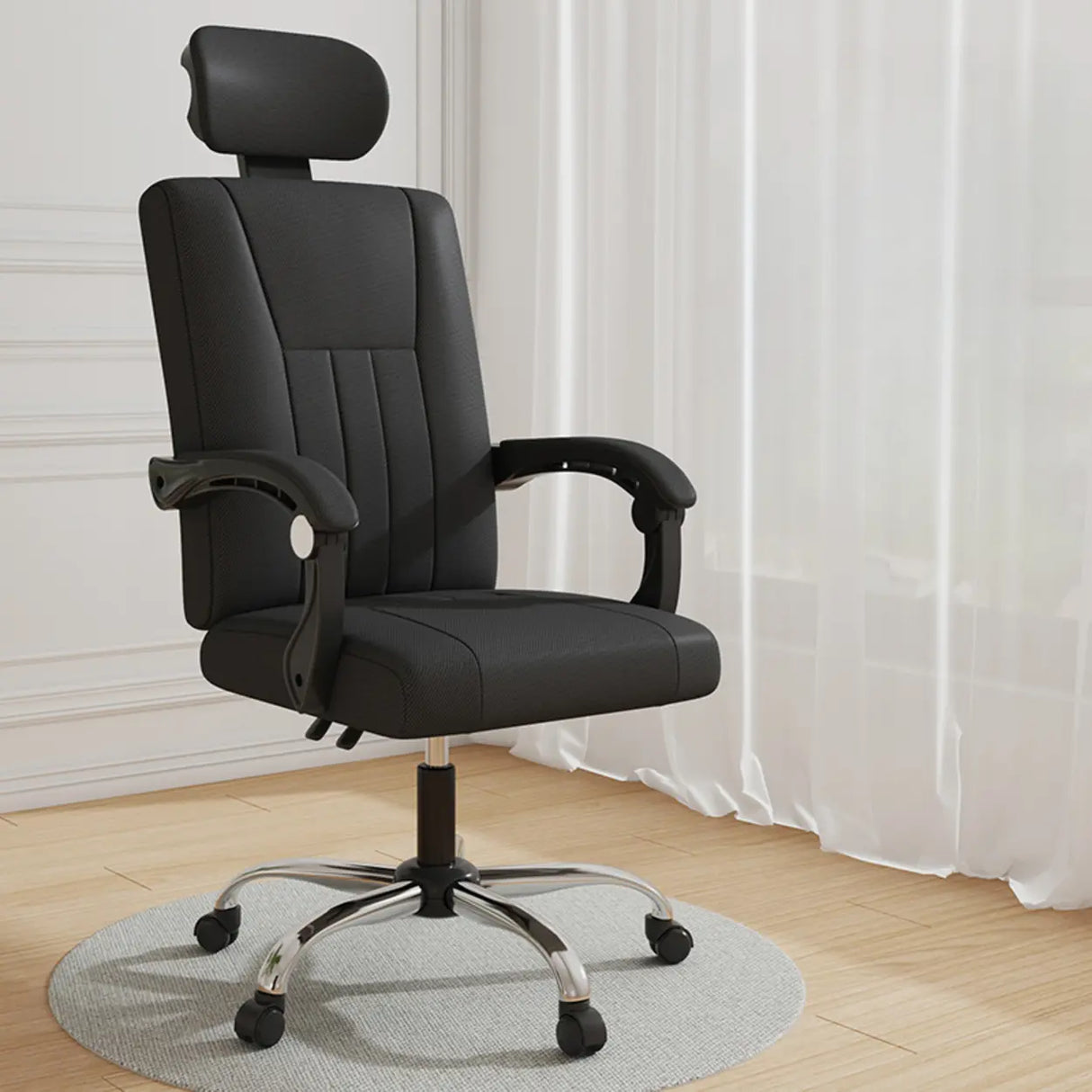 Orange Swivel Recliner Adjustable Ergonomic Office Chair Image - 7