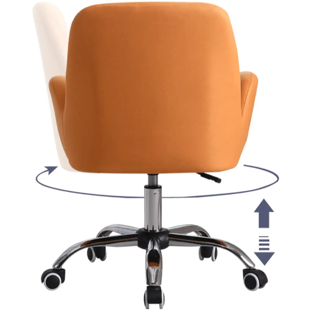 Orange Trendy Adjustable PU Office Chair with Wheels Image - 14