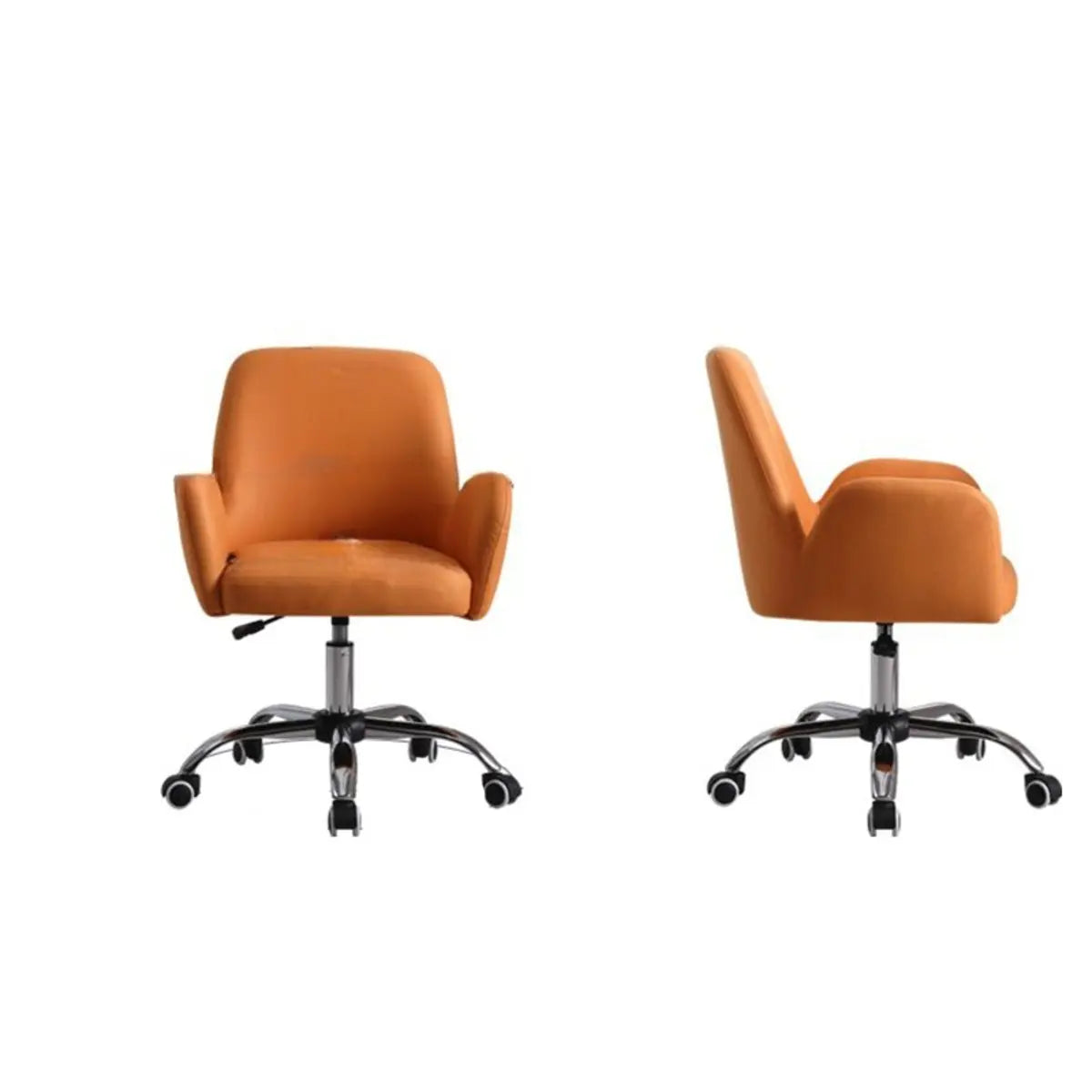 Orange Trendy Adjustable PU Office Chair with Wheels Image - 16