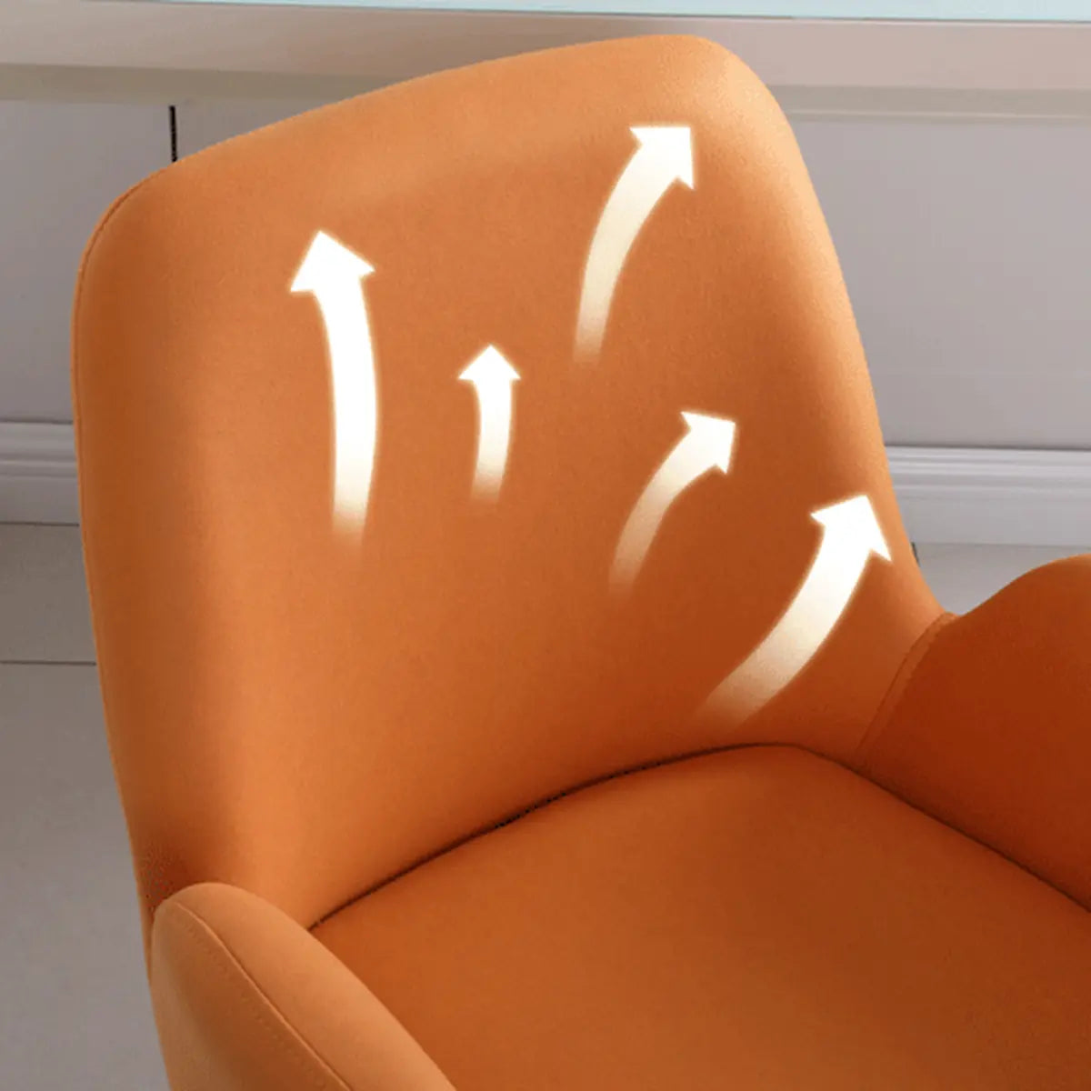 Orange Trendy Adjustable PU Office Chair with Wheels Image - 8