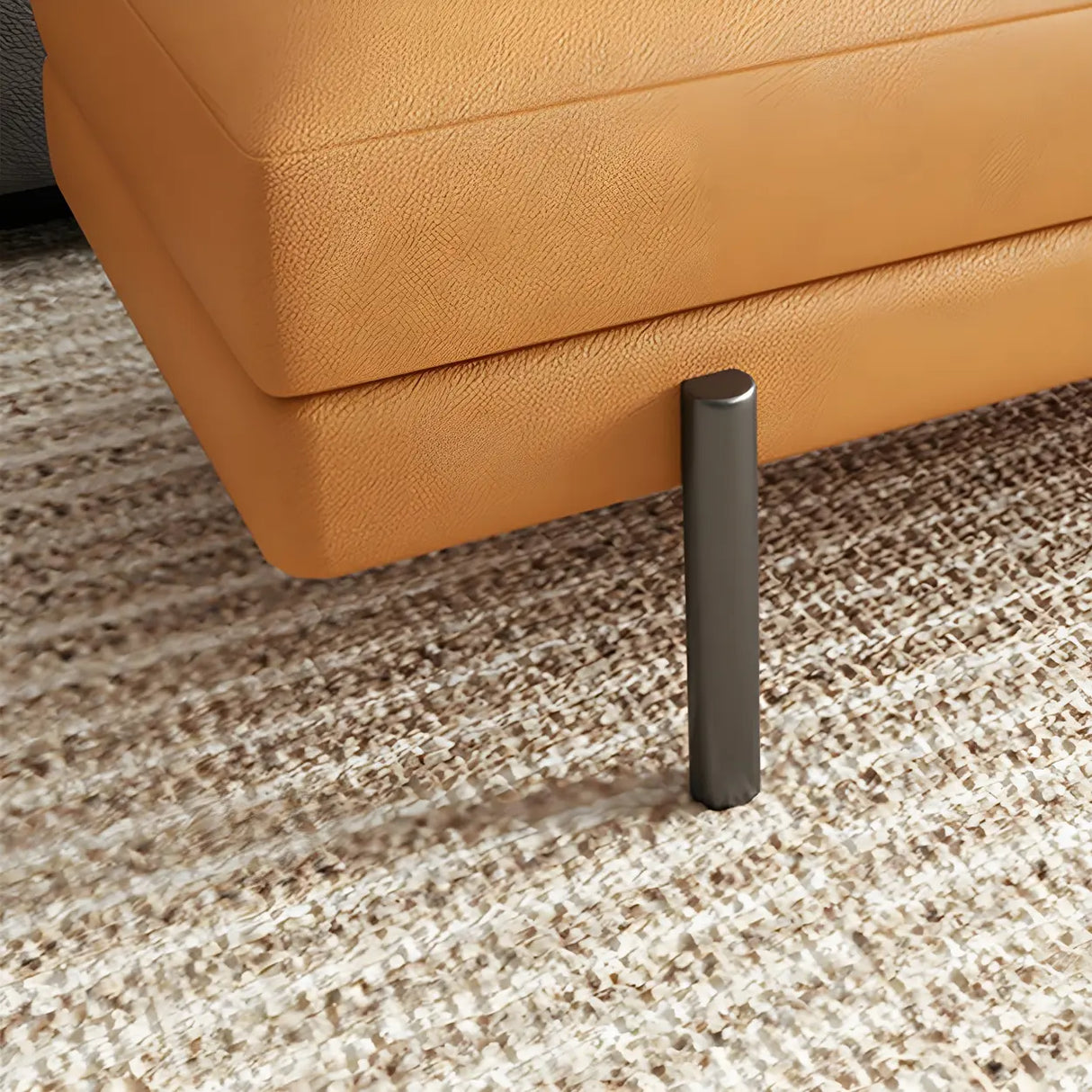 Orange Upholstered Short Bedroom Bench with Legs Image - 18