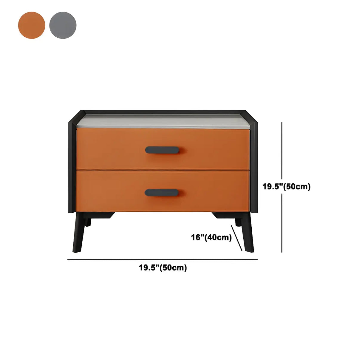 Orange Vertical Wood Soft-Close Drawers Dresser Chest