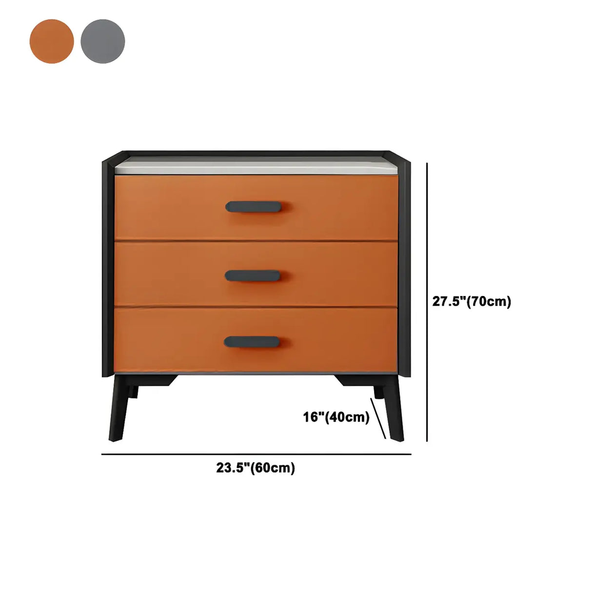 Orange Vertical Wood Soft-Close Drawers Dresser Chest Image - 23