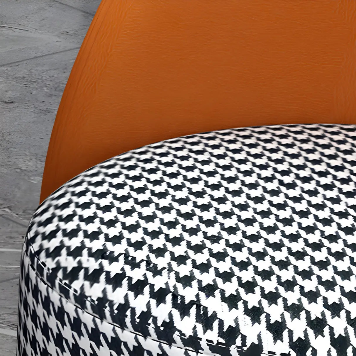 Orange-White Recessed Arm Low-Back Barrel Vanity Stool Image - 12