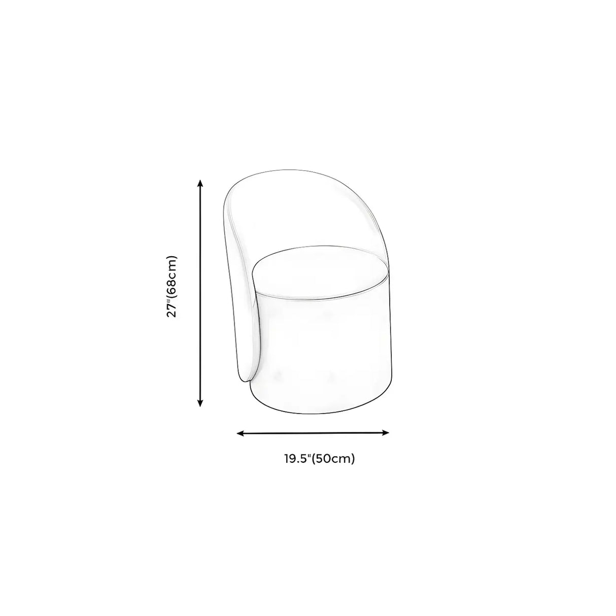 Orange-White Recessed Arm Low-Back Barrel Vanity Stool Image - 19