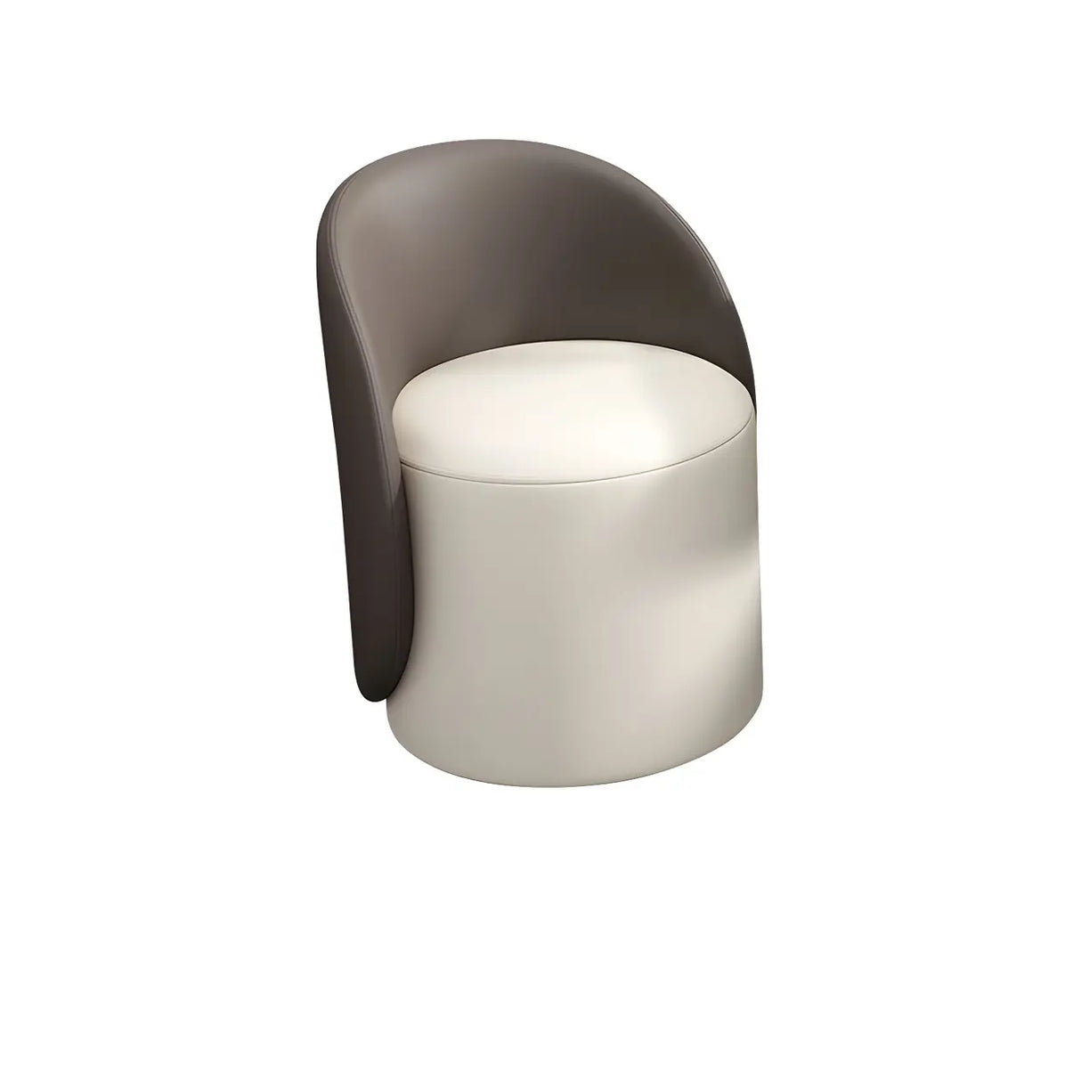 Orange-White Recessed Arm Low-Back Barrel Vanity Stool Image - 6