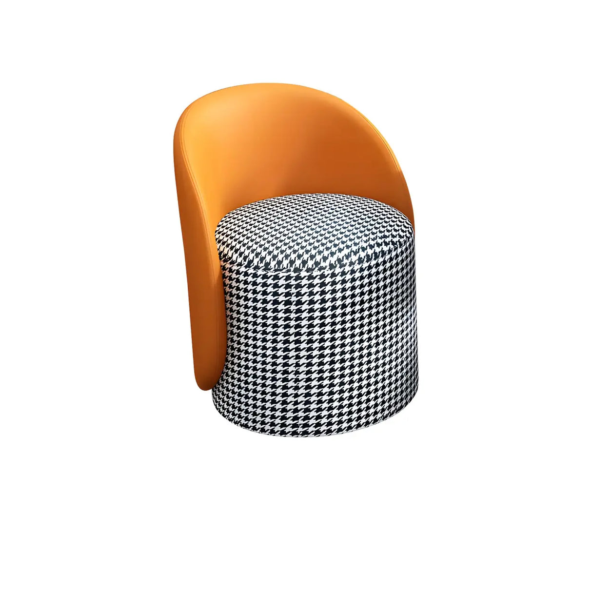 Orange-White Recessed Arm Low-Back Barrel Vanity Stool Image - 7