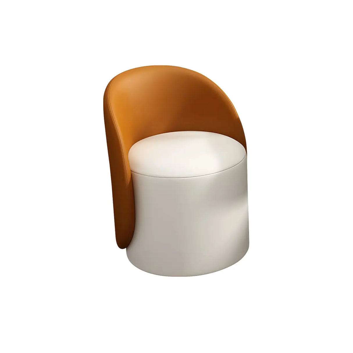 Orange-White Recessed Arm Low-Back Barrel Vanity Stool Image - 9