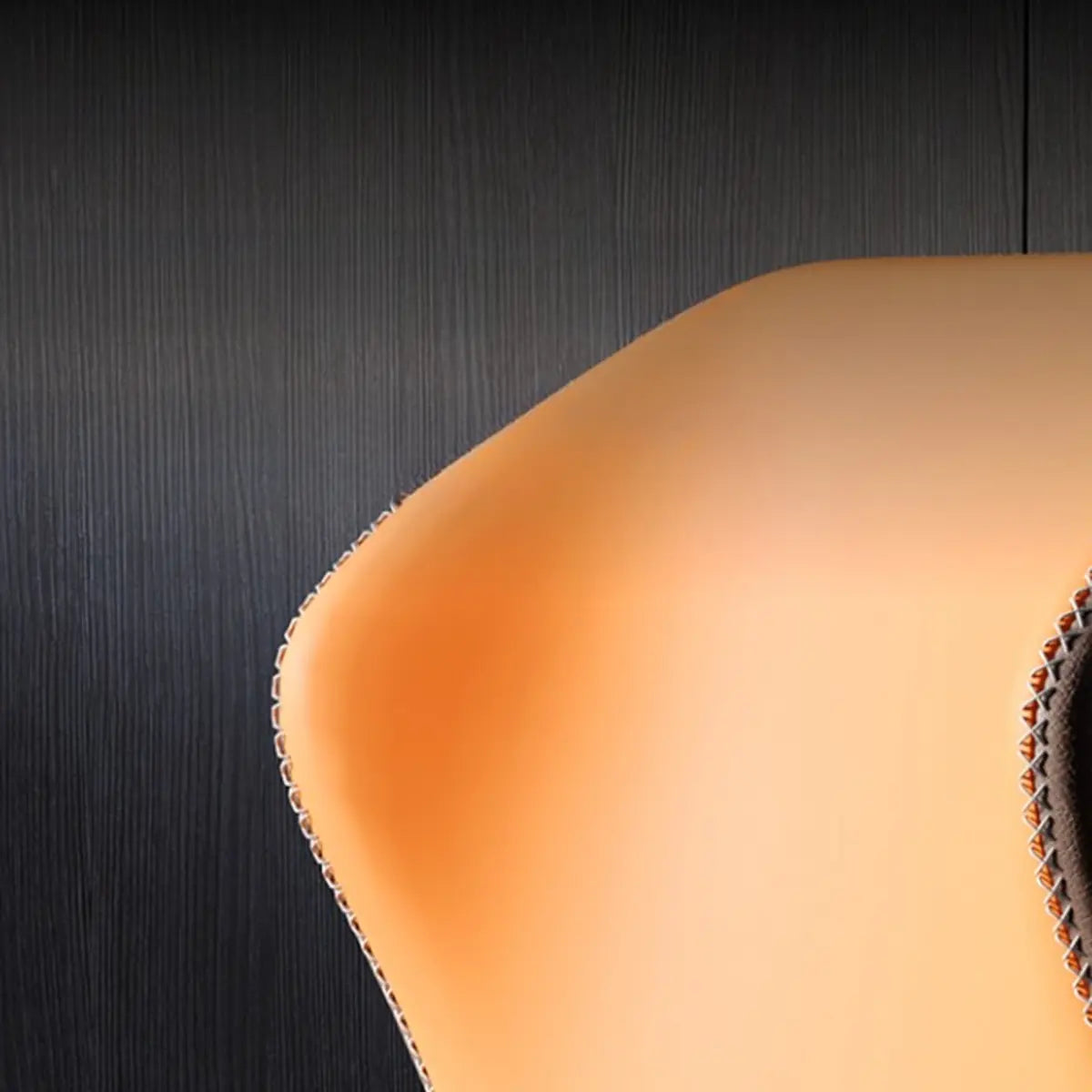 Orange Wingback Faux Leather Upholstered Dining Chair Image - 14