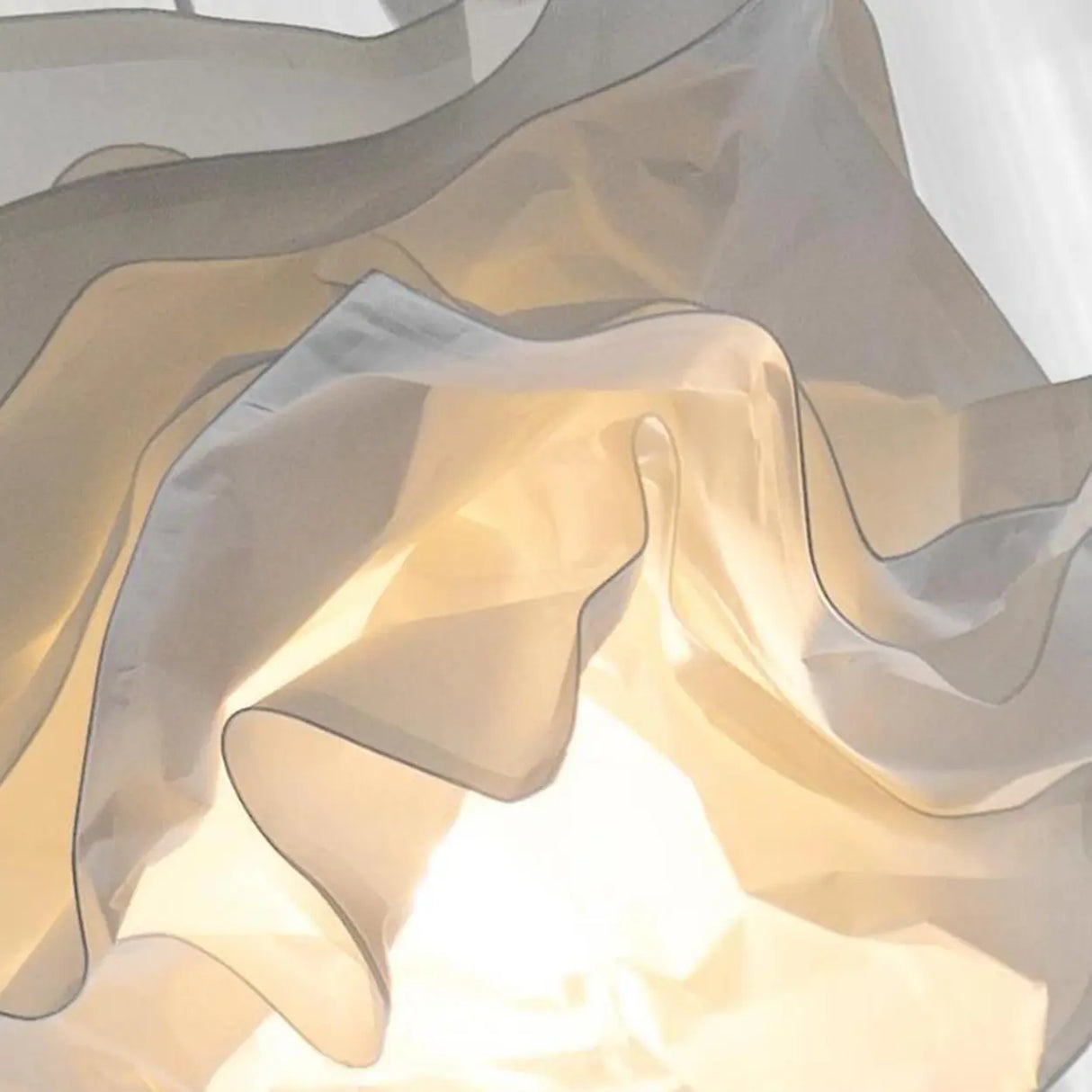 Organic Abstract Paper White 1-Light Pendant Light Image - 10