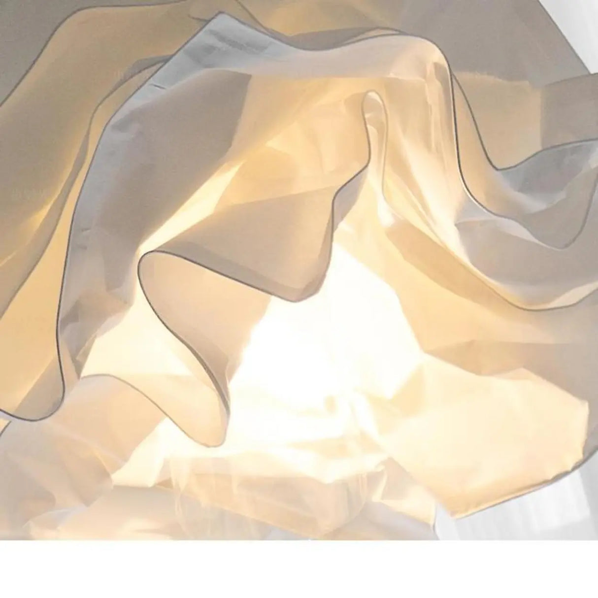 Organic Abstract Paper White 1-Light Pendant Light Image - 8