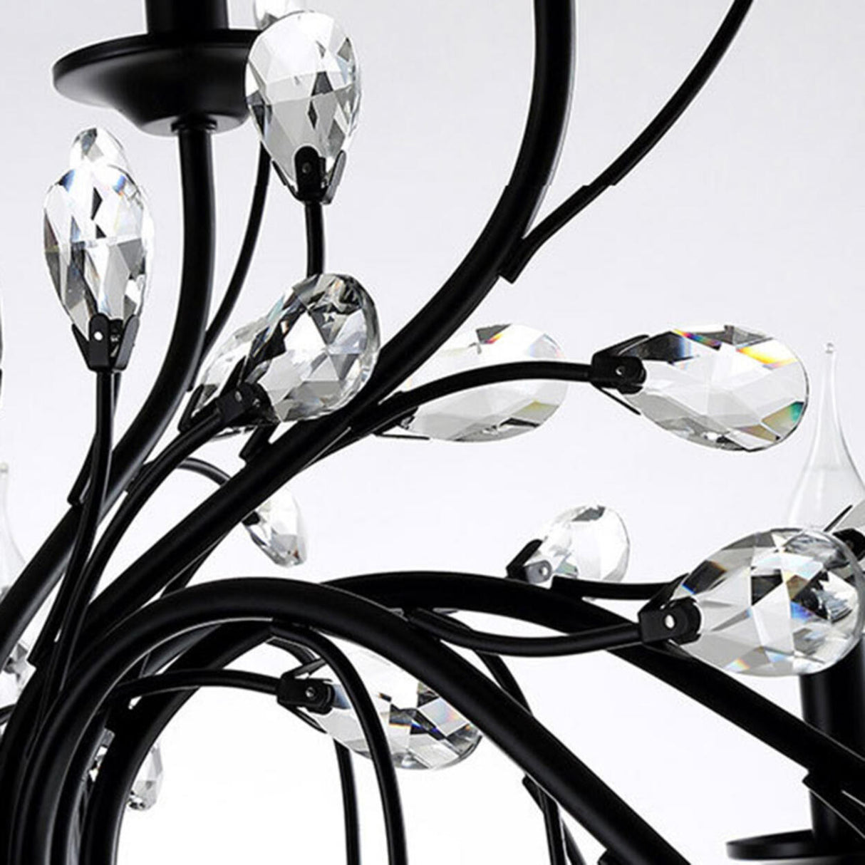 Organic Art Deco Branch Tree Candle Crystal Chandelier Image - 23