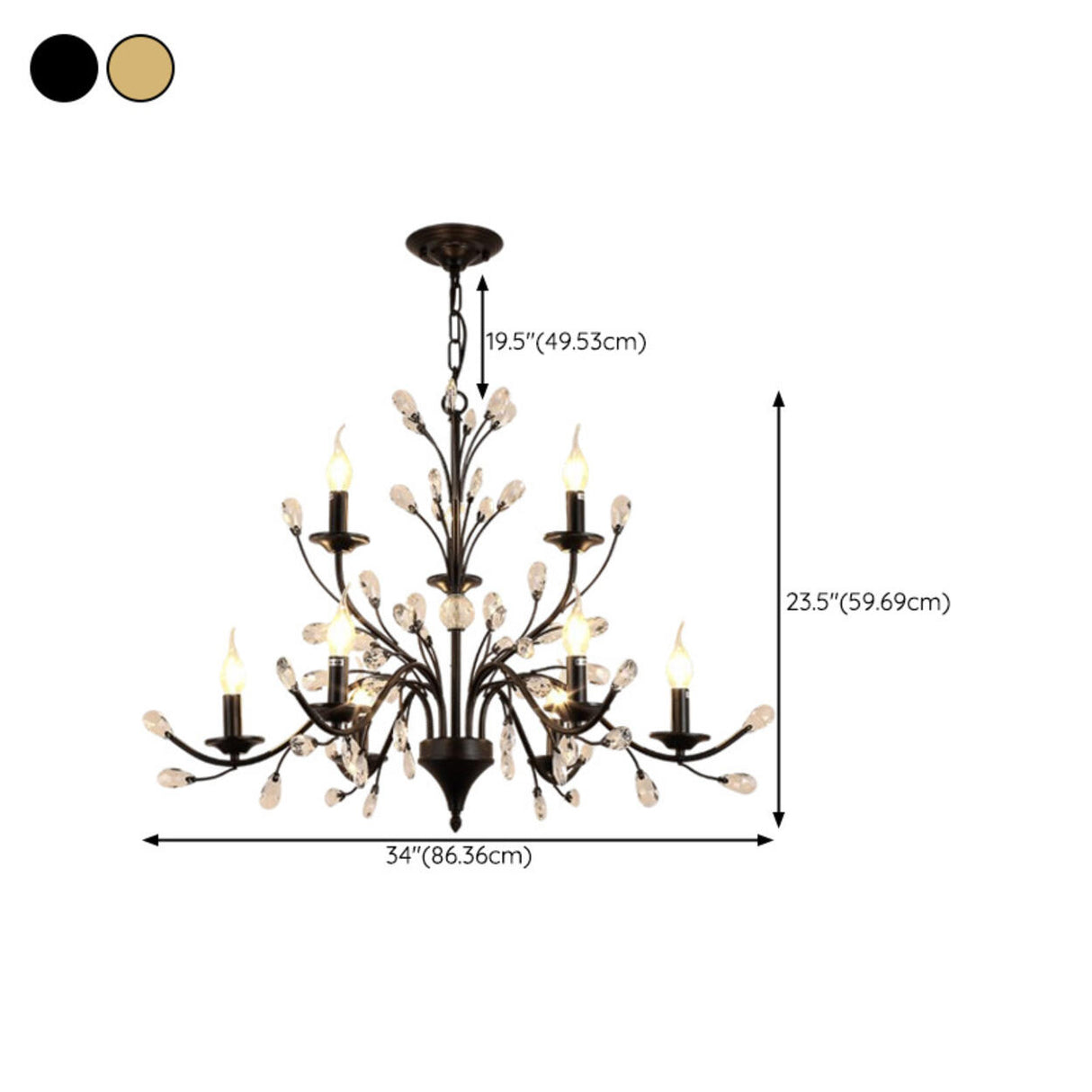Organic Art Deco Branch Tree Candle Crystal Chandelier Image - 28