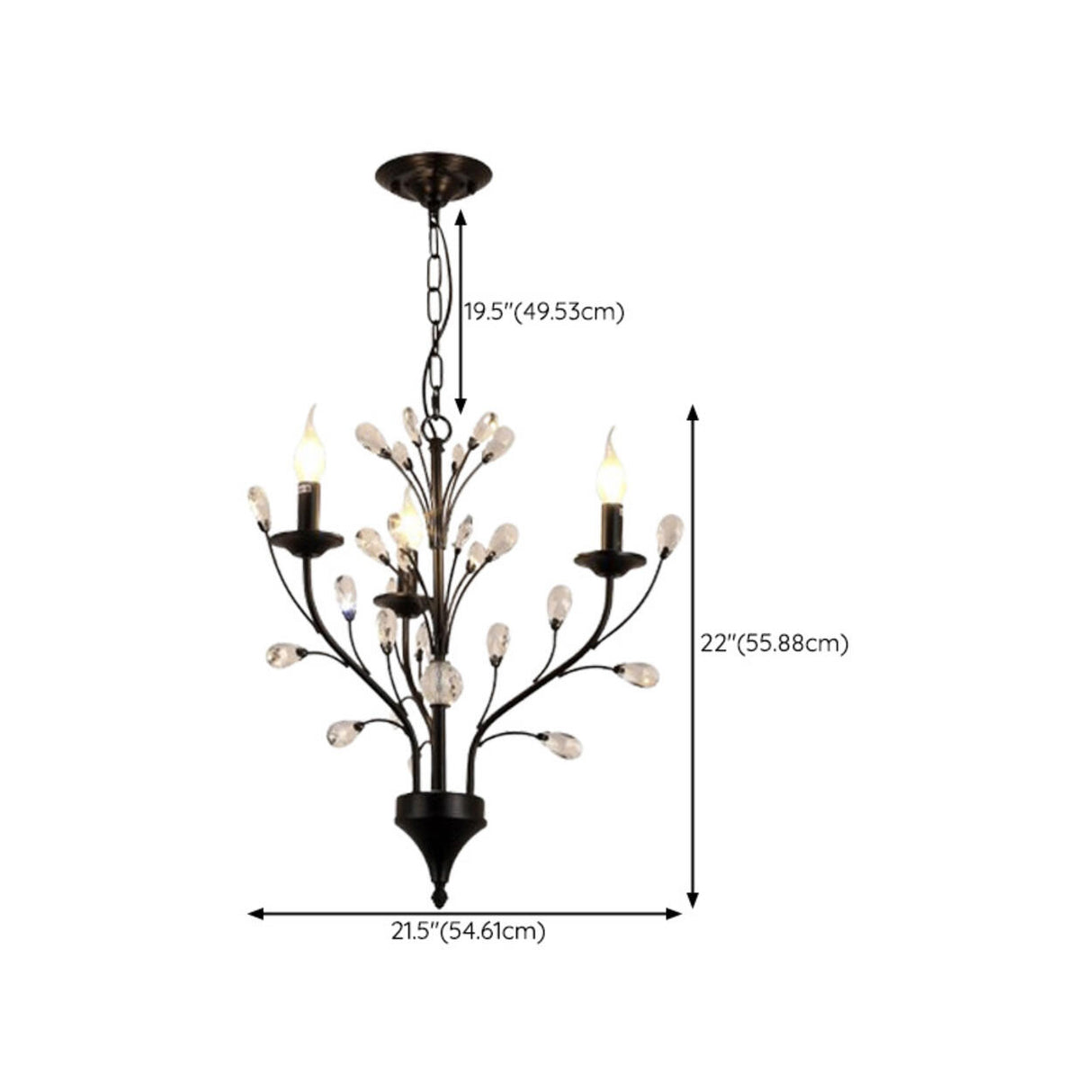 Organic Art Deco Branch Tree Candle Crystal Chandelier Image - 30