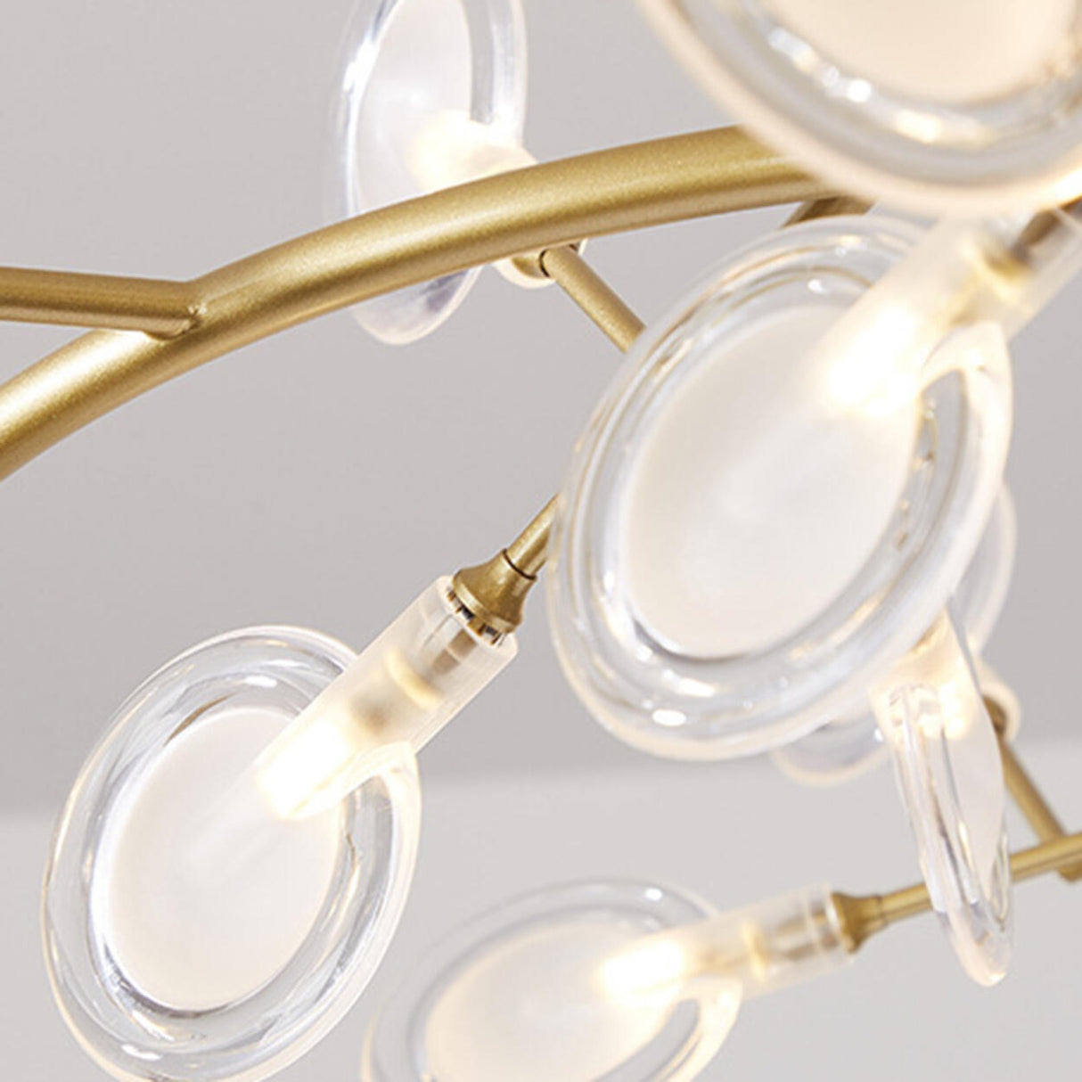 Organic Gold Branch Sputnik Acrylic Chandelier Image - 19