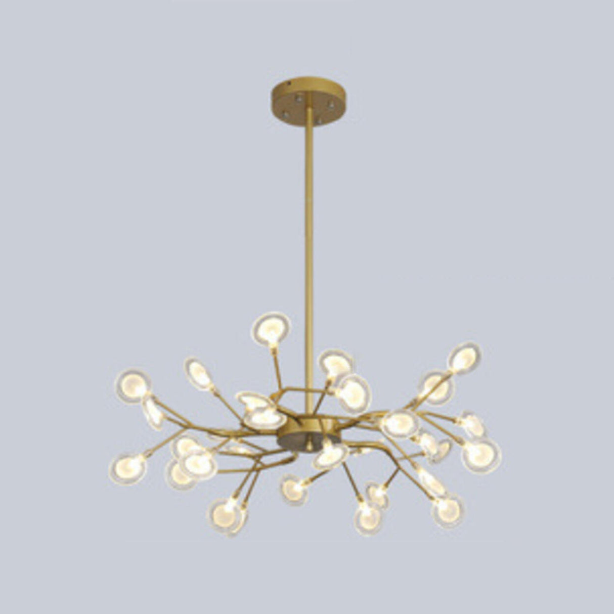 Organic Gold Branch Sputnik Acrylic Chandelier Image - 8