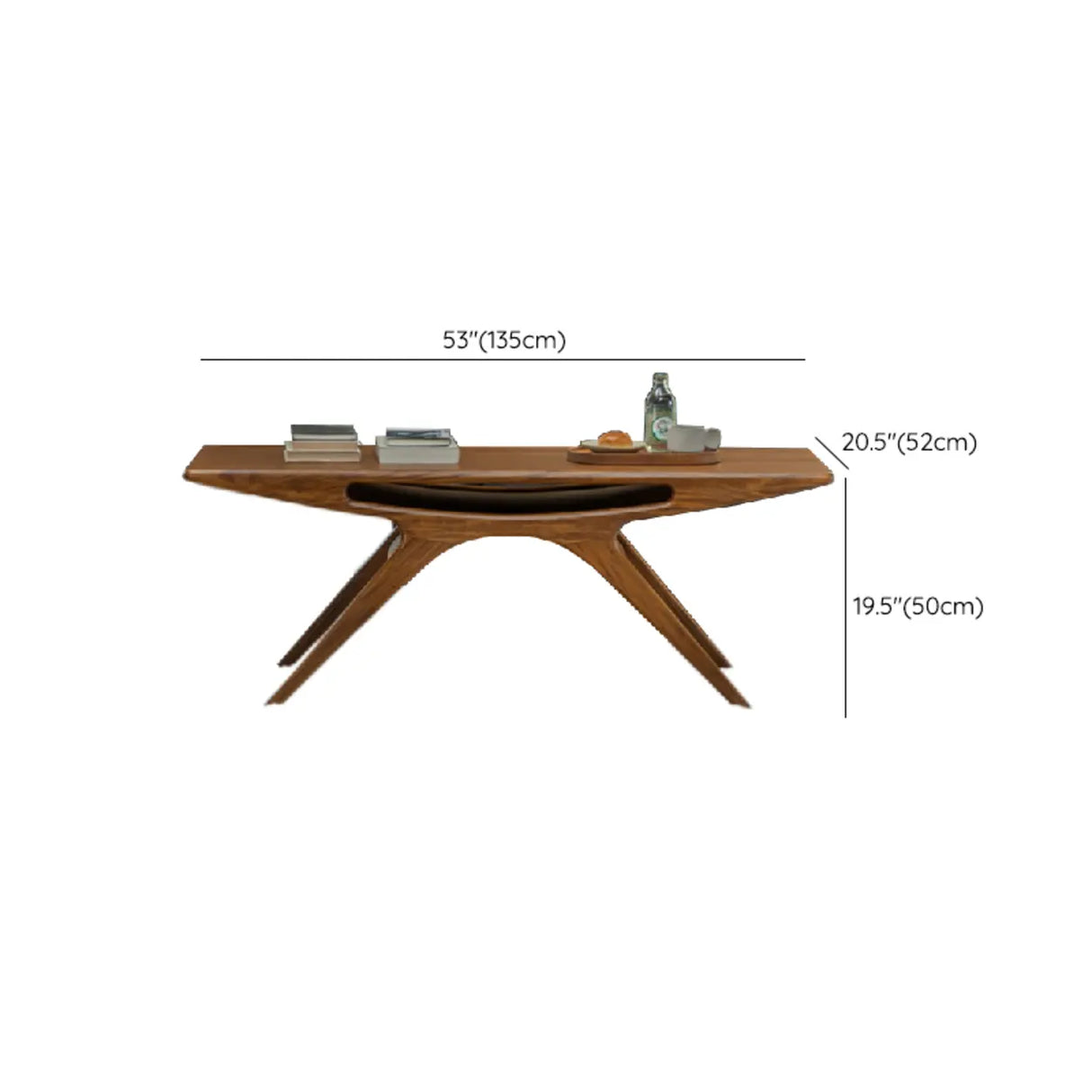 Organic Solid Teak Wood Rectangular Coffee Table with Shelf