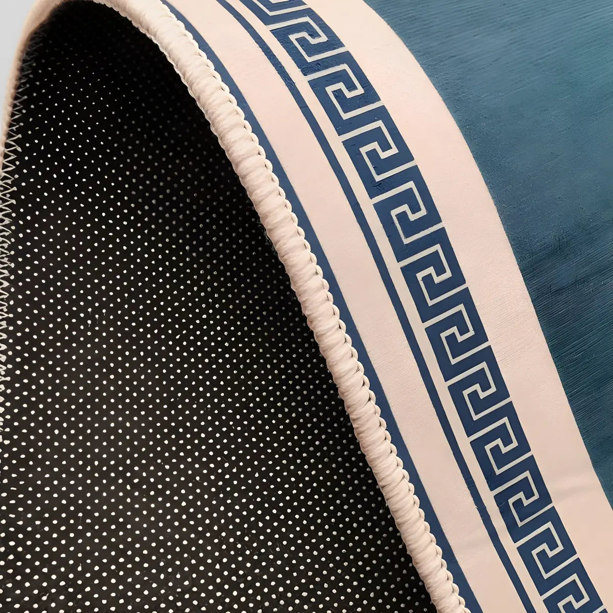 Oriental Floral Pattern Polyester Blue Area Rug Image - 14