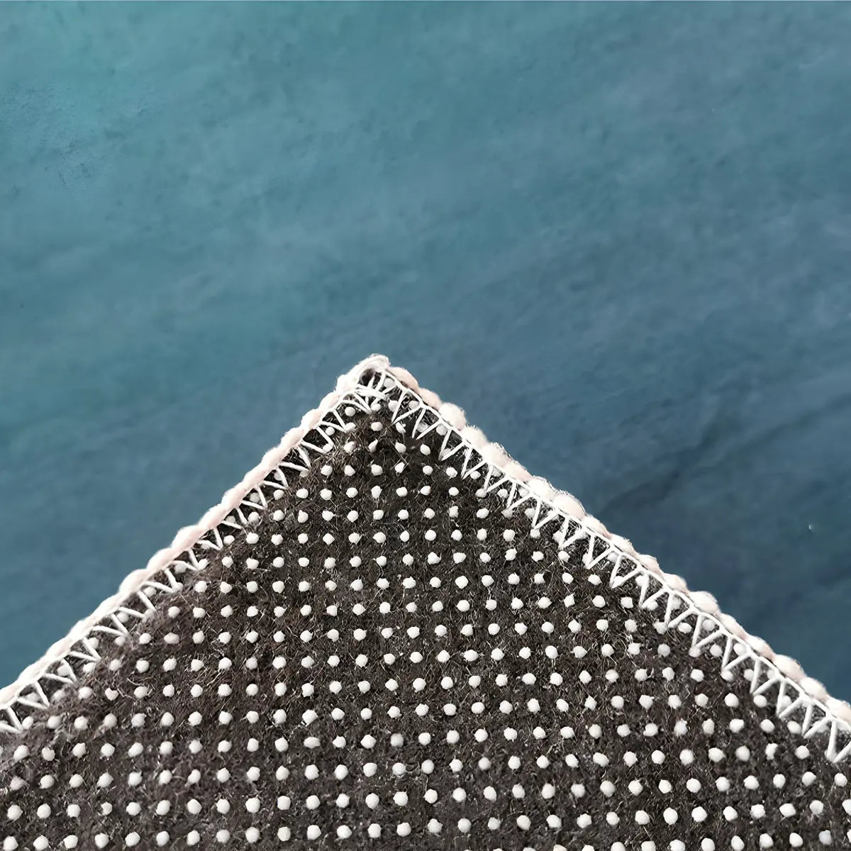 Oriental Floral Pattern Polyester Blue Area Rug Image - 18