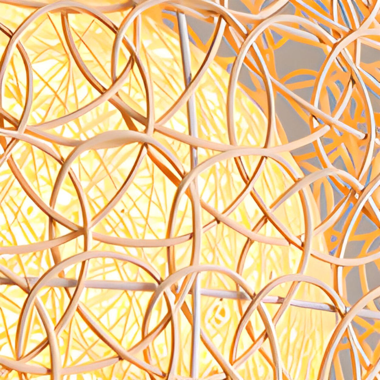 Oriental Rattan Wood Round Drum LED Pendant Light Image - 11