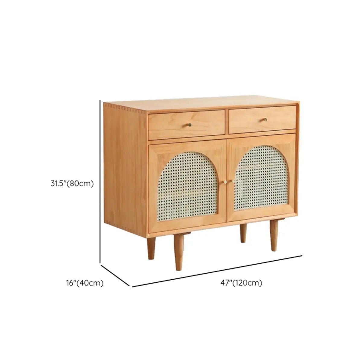 Oriental Wood Rattan Natural Large Storage Sideboard Image - 16