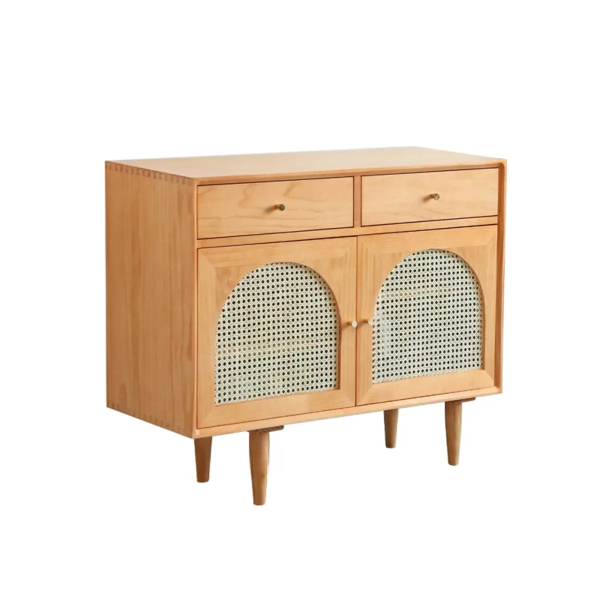 Oriental Wood Rattan Natural Large Storage Sideboard Image - 2