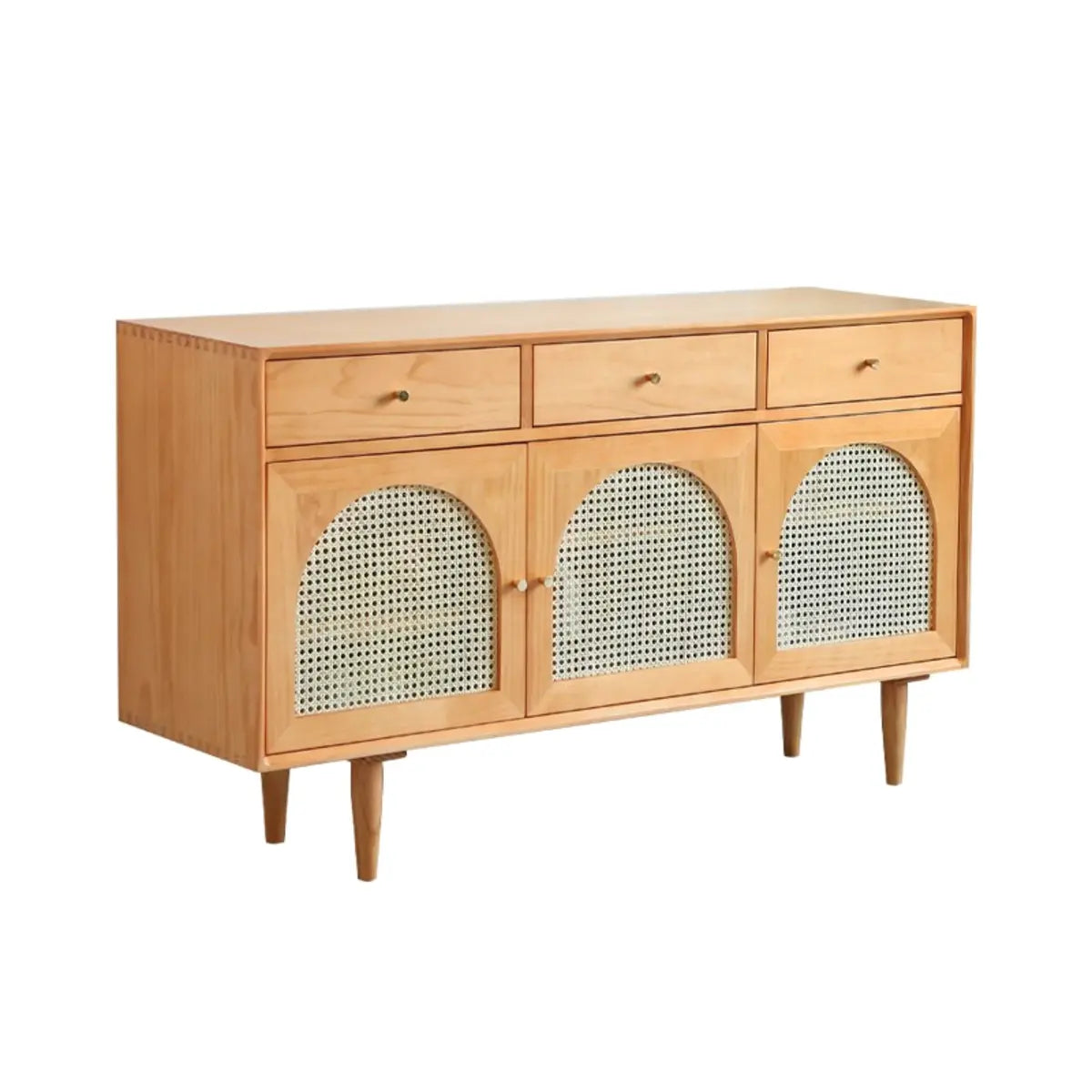 Oriental Wood Rattan Natural Large Storage Sideboard Image - 4