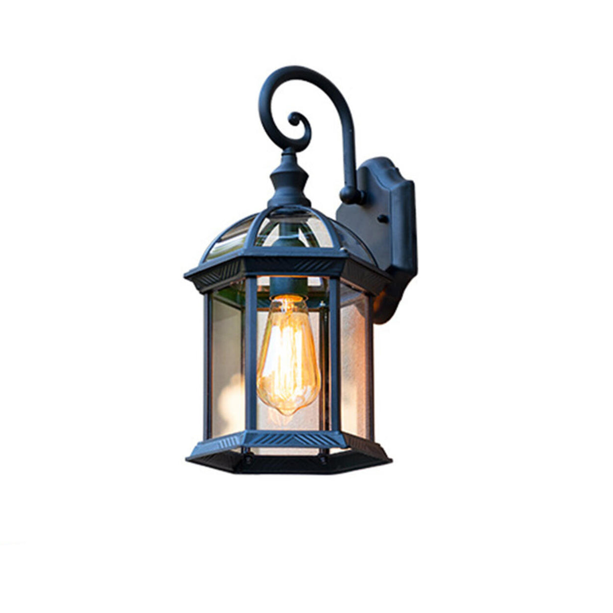 Outdoor Black Geometric LED Waterproof Wall Light Image - 11