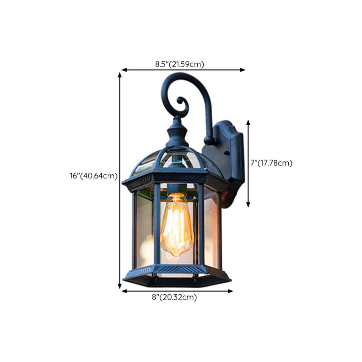 Outdoor Black Geometric LED Waterproof Wall Light