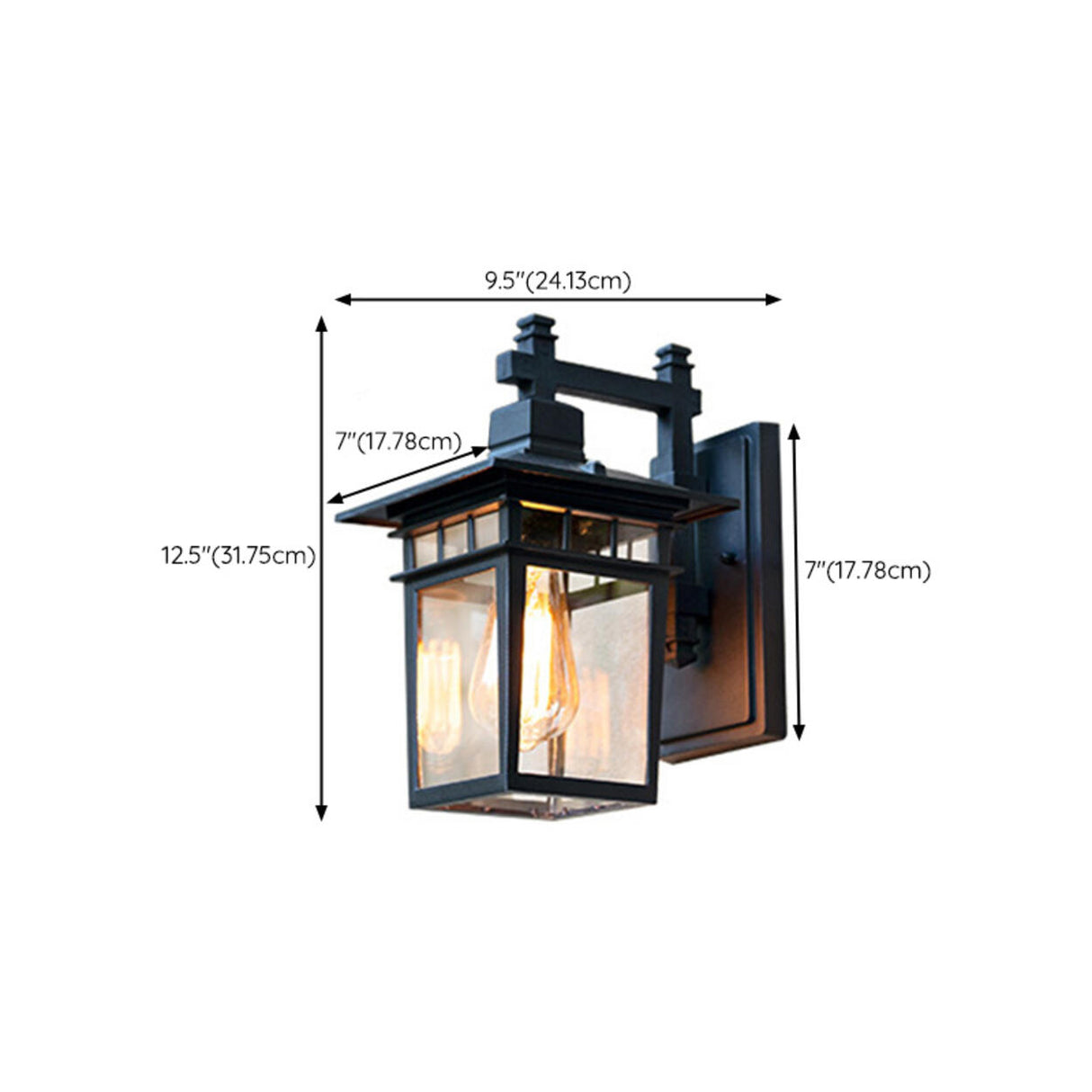 Outdoor Black Geometric LED Waterproof Wall Light Image - 21