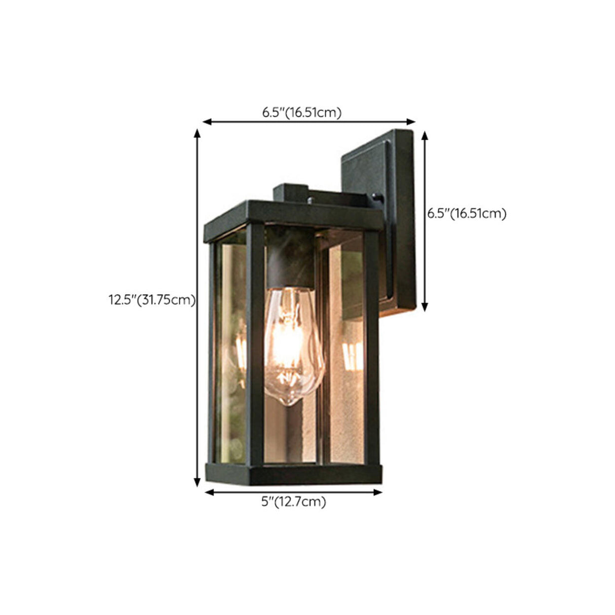 Outdoor Black Geometric LED Waterproof Wall Light Image - 23