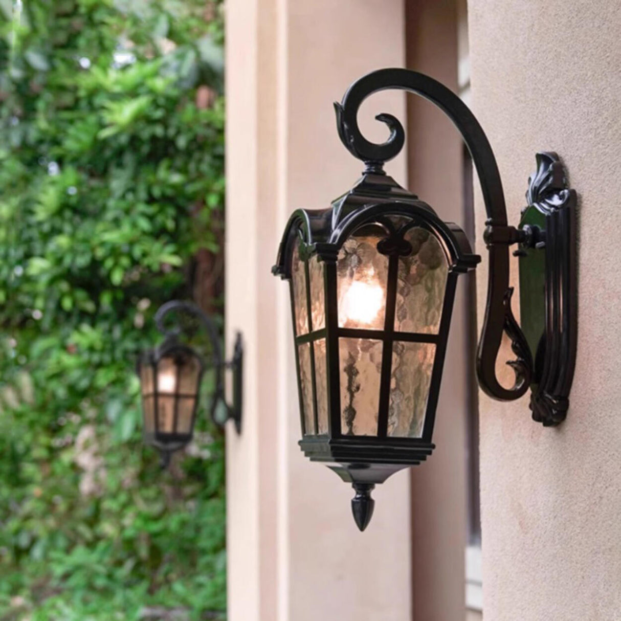 Outdoor Black Geometric LED Waterproof Wall Light Image - 7