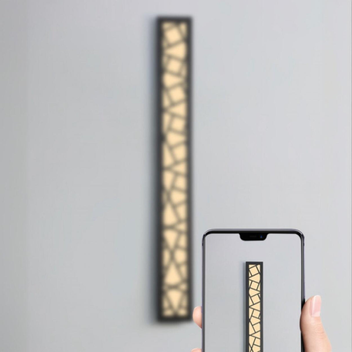 Outdoor Black Vertical Frame Geometric Wall Light Image - 10